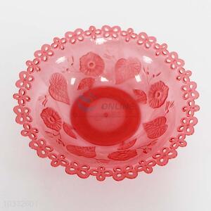 Flower printing plastic red fruit plate,22*5cm