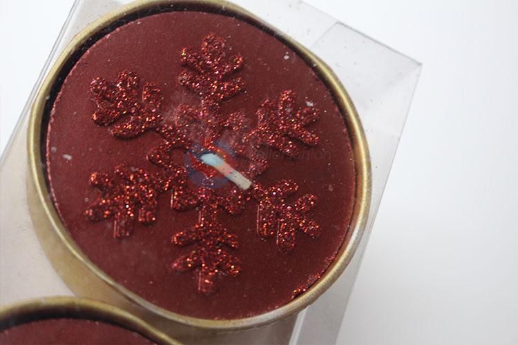 New arrival red snow pattern tea candles