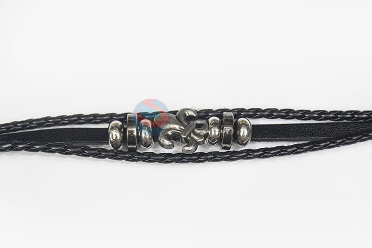 Made In China Wholesale Retro Leather Woven Charm Bracelet