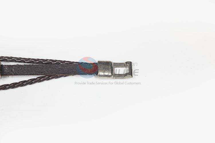 Best Sale Retro Leather Woven Charm Bracelet