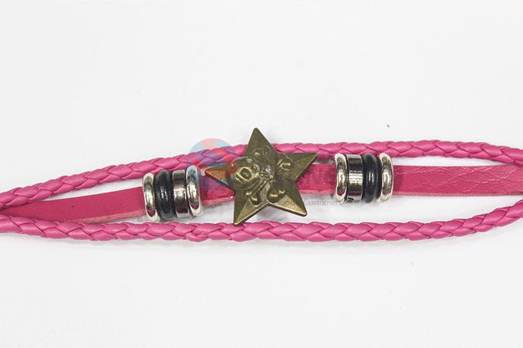 Advertising and Promotional Retro Leather Woven Charm Bracelet