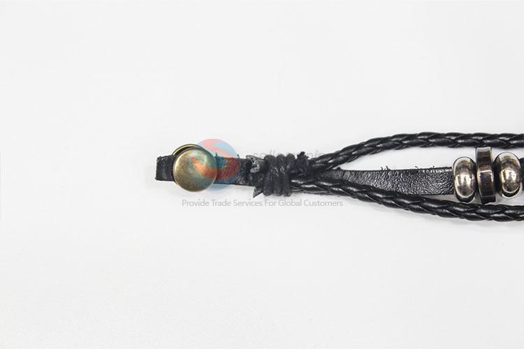 Hot New Products Retro Leather Woven Charm Bracelet