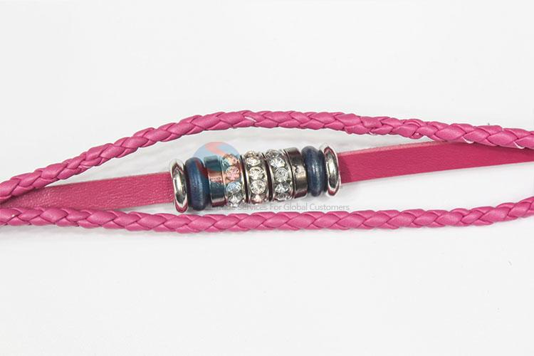 Popular Promotional Bohemia Rope Chain Leather Bracelet