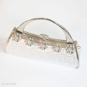 Small handbag purse silver evening handbag