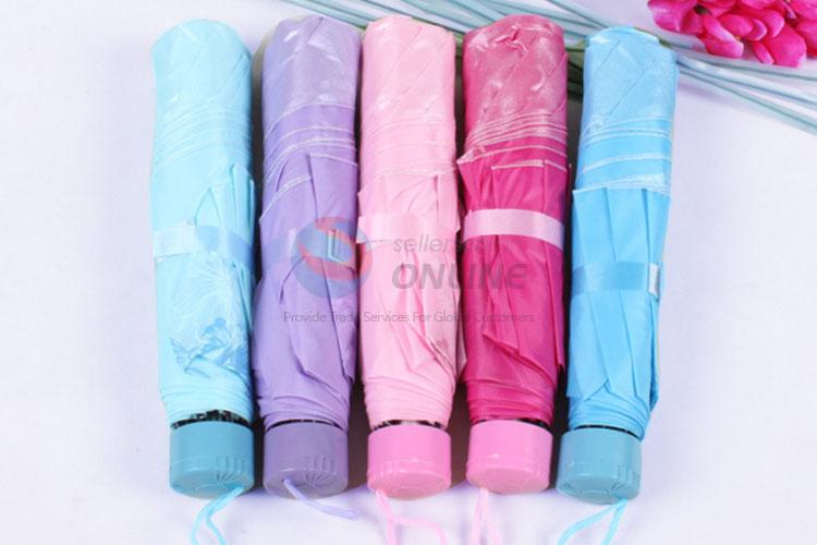 Five Colors Three-Folding Umbrella for Women
