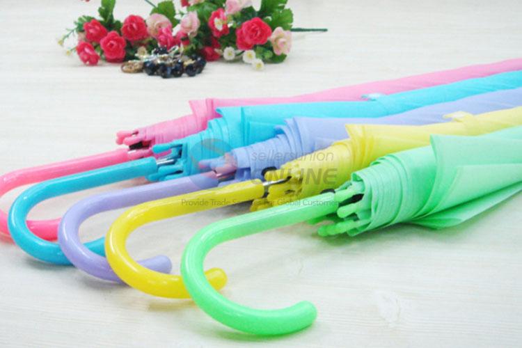 Five Candy Colors Long Handle PVC Umbrella for Lady