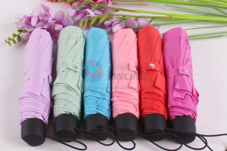 Six Pure Colors Three-Folding Umbrella