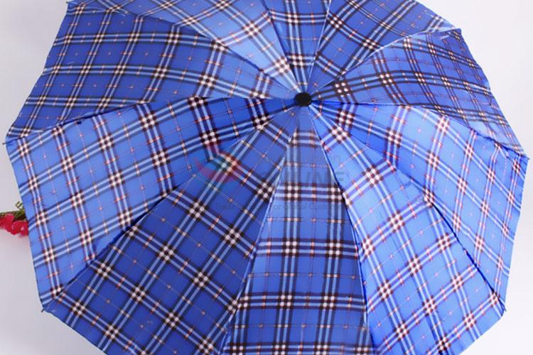 Six Designs Check Pattern Folding Umbrella