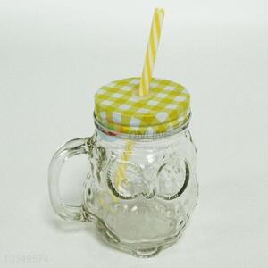 Owl Shaped Glass Straw Cup