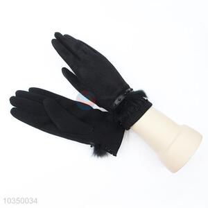 Factory sales cheapest women winter warm black lace gloves