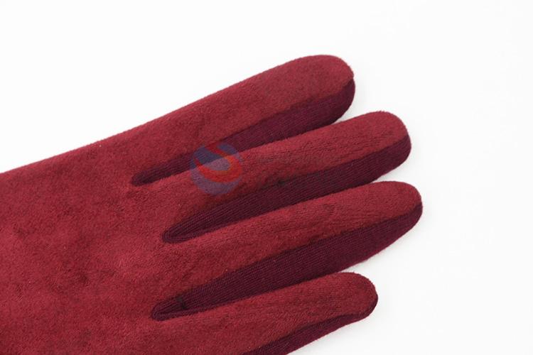 High sales promotional women winter warm gloves with lace flowers