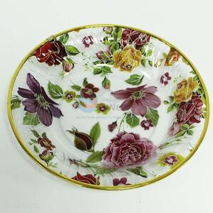 Wholesale Flower Pattern Round Plastic Fruit Plate