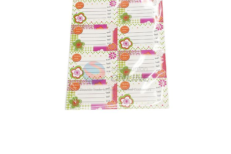 Fancy design hot selling label sticker name sticker