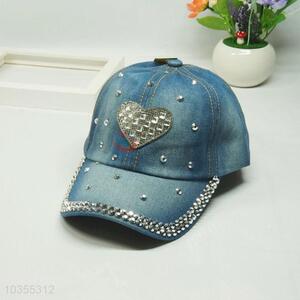 Sweet Heart Shape Cotton Baseball Hat For Children