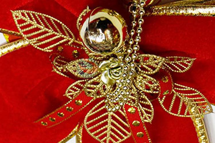 Oem Custom Christmas Bowknot Decorations With Good Quality