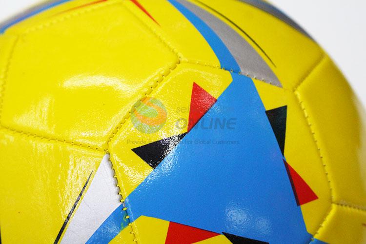 New Fashion Yellow PU Soccer Football for Training Game with Rubber Bladder