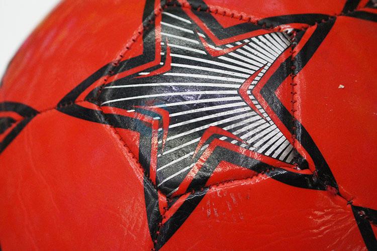 Star Pattern Red Foam Training Game Soccer Football with Rubber Bladder