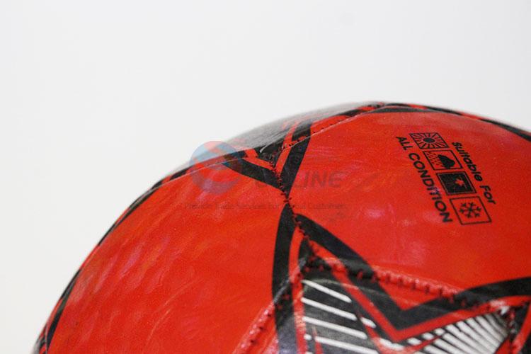 Star Pattern Red Foam Training Game Soccer Football with Rubber Bladder