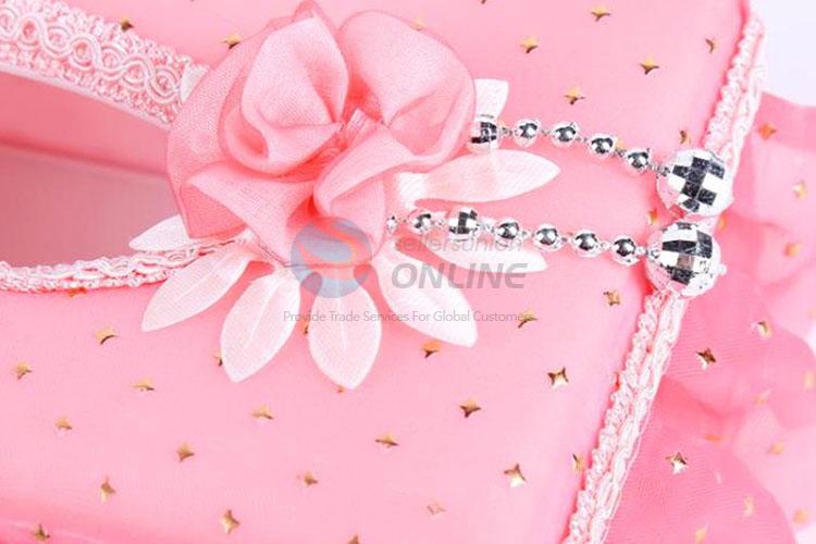 Korean style star decorative lace flower brim tissue box