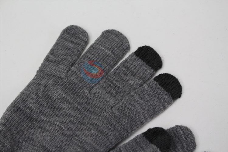 Wholesale grey knitted gloves