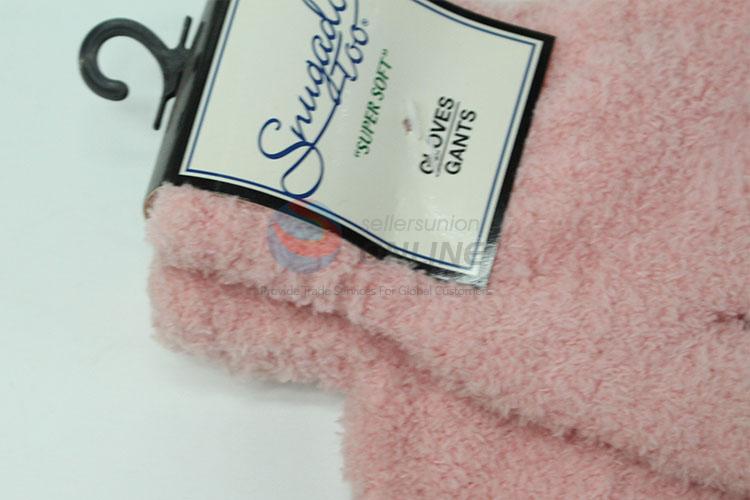 Fashion candy colour knitted polyester gloves