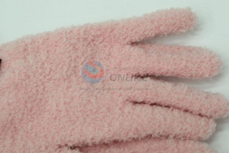 Fashion candy colour knitted polyester gloves