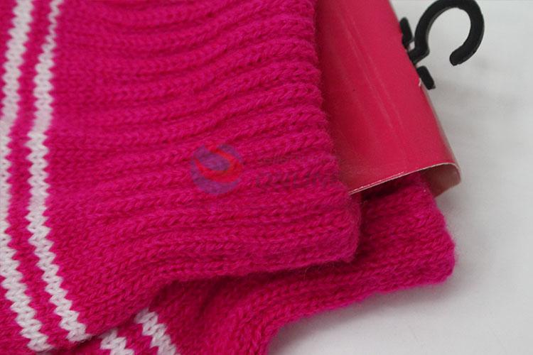 Fashion design rose red knitted gloves