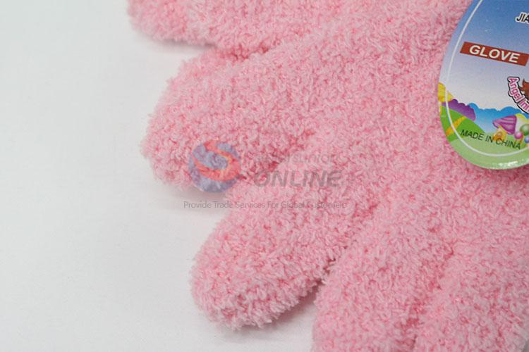 Cool factory price pink knitted gloves