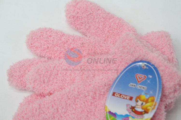Cool factory price pink knitted gloves