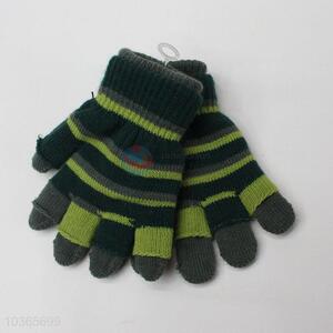 China factory supply stripe knitted gloves for children