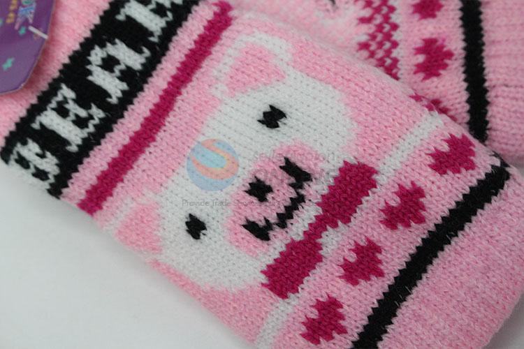 Bottom price cute pig pattern knitted gloves