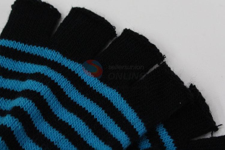 Magnificent thin stripe half-finger gloves 