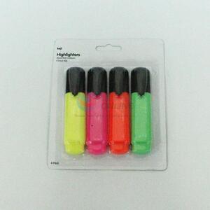 China Factory 4pc Fluorescent Pen Highlighter Marker Pens