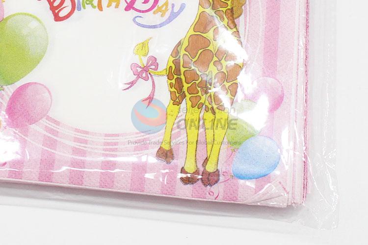 Newly product good 20pcs giraffe pattern napkins