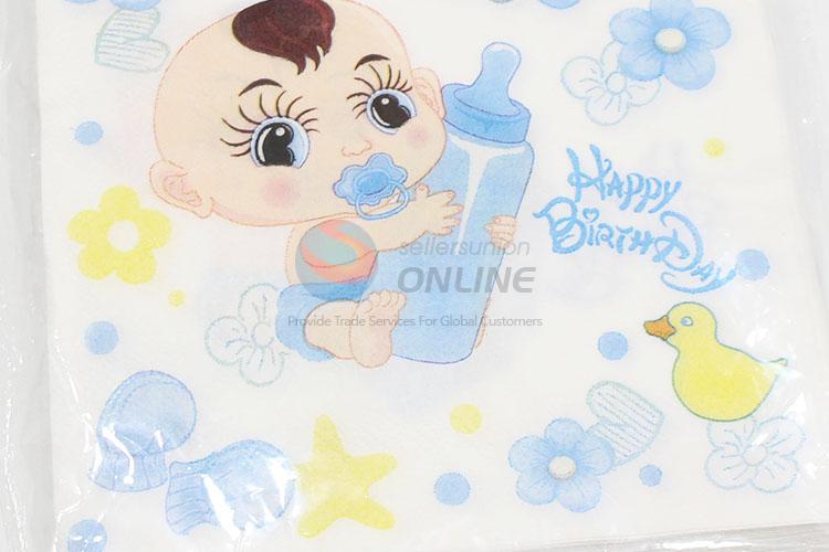 Promotional high quality 20pcs baby pattern napkins