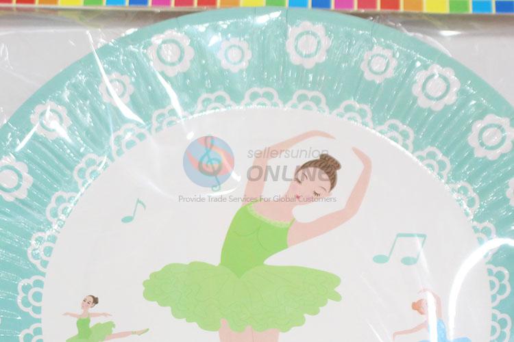 Low price cute useful 6pcs dancing girl paper plates