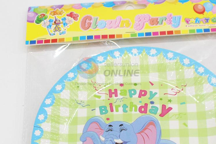 China factory price 6pcs birthday use elephant paper plates