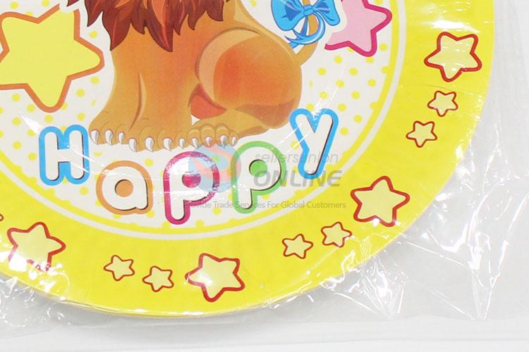 Hot sales 6pcs lion pattern party use paper plates