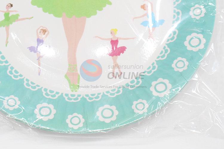 Low price cute useful 6pcs dancing girl paper plates