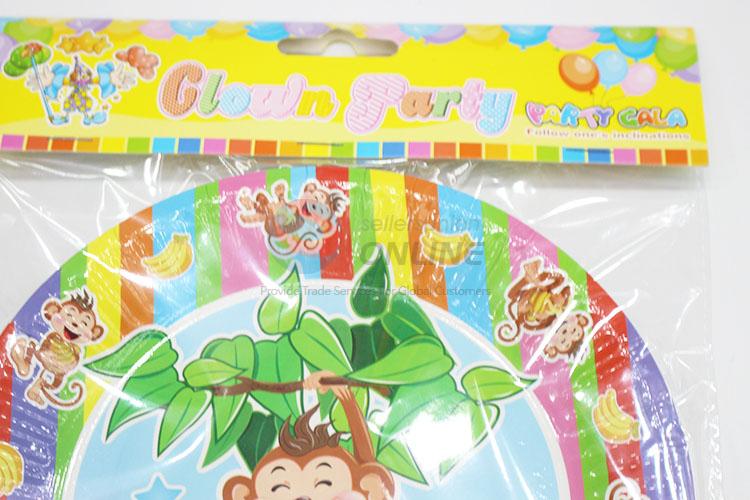 Party use 6pcs monkey paper plates