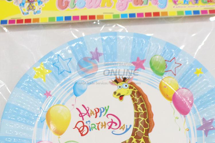 Top quality 6pcs party use giraffe paper plates