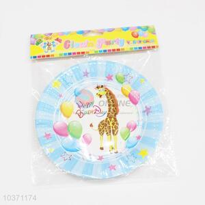 Top quality 6pcs party use giraffe paper plates