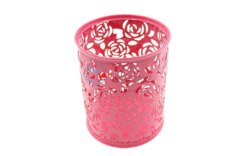 Flower Pattern Round Office Pen Holder