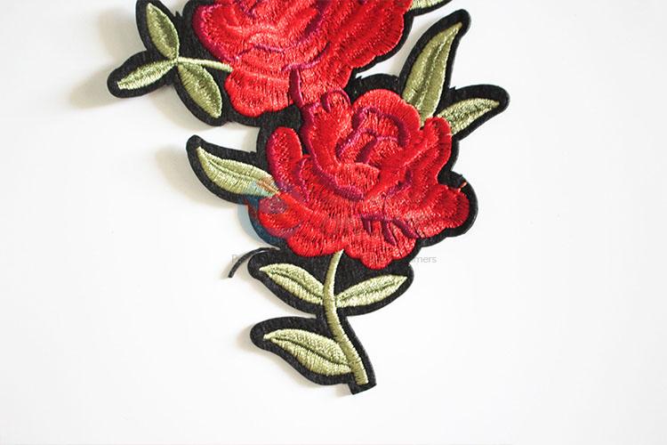 Direct Price Rose Floral Embroidery Patches Cloth