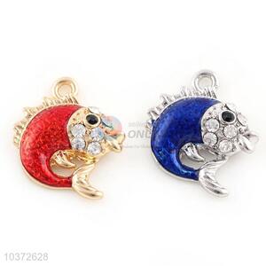 Made In China Blue And Red Fish Shaped Necklace Pendant