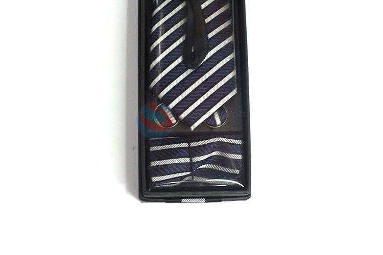 Popular promotional printed necktie+cufflink+kerchief