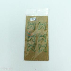 Butterfly shaped metal green paper clip