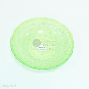 Green Color Round Shaped Plastic Fruit Plate