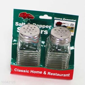 2PC/Set Glass Salt Pepper Shaker Set Condiment Box