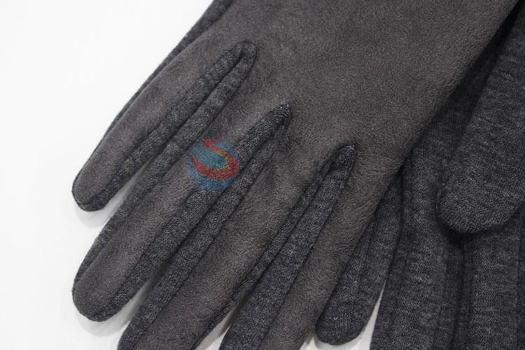 Gray Women Winter Warm Gloves